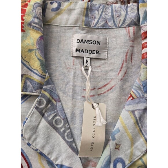 Anthropologie Damson Madder Printed Short-Sleeve Button Down Shirt Size 14 NWT - Picture 7 of 8